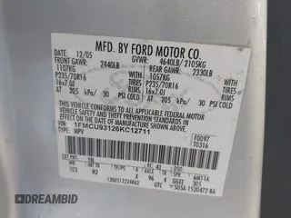 2006 Ford Escape XLT with VIN 1FMCU93126KC12711, listed as a IAAI auction lot 42659618 with 180,611 mi miles and . Bid and sale history available at DreamBid. Image 9.