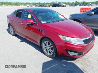 2013 Kia Optima EX z VIN 5XXGN4A79DG212404, wystawiony jako IAAI lot #42235139 z przebiegiem 138 180 mil mil oraz . Historia ofert i sprzedaży dostępna na DreamBid. Obrazek 1.