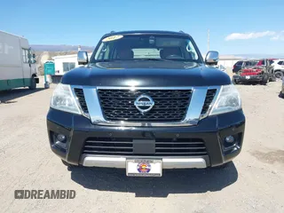 2017 Nissan Armada Platinum with VIN JN8AY2NE7H9702910, listed as a IAAI auction lot 42028682 with 134,681 mi miles. Bid and sale history available at carsss.com. Image 12.