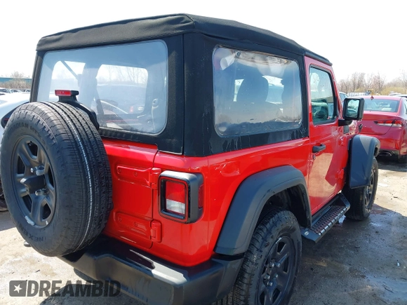 2024 Jeep Wrangler Sport S with VIN 1C4PJXAG7RW304498, listed as a IAAI auction lot 41962812 with 9,457 mi miles and . Bid and sale history available at DreamBid. Image 4.