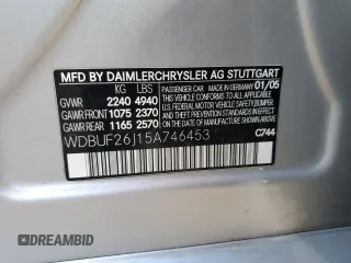2005 Mercedes-Benz E-Class 3.2L CDI with VIN WDBUF26J15A746453, listed as a Copart auction lot 85249494 with 244,841 mi miles and Clean Title. Bid and sale history available at carsss.com. Image 12.