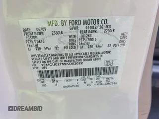 2009 Ford Escape XLS with VIN 1FMCU02759KD02022, listed as a IAAI auction lot 42228347 with 258,533 mi miles and . Bid and sale history available at DreamBid. Image 9.