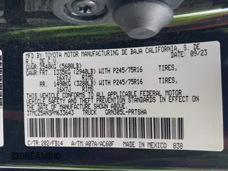 2023 Toyota Tacoma SR with VIN 3TMCZ5AN3PM633643, listed as a IAAI auction lot 41787399 with 4,313 mi miles and . Bid and sale history available at DreamBid. Image 9.
