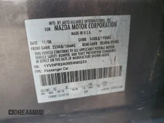 2009 Mazda 6 i Touring with VIN 1YVHP82A095M40233, listed as a Copart auction lot 83462314 with Not Provided miles and Salvage Title. Bid and sale history available at carsss.com. Image 15.