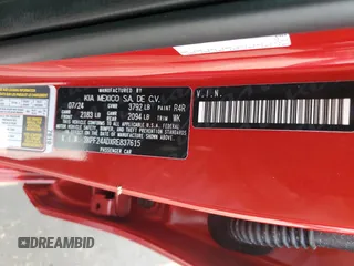 2024 Kia Forte LX with VIN 3KPF24ADXRE837615, listed as a Copart auction lot 47210935 with 6,661 mi miles and Salvage Title. Bid and sale history available at carsss.com. Image 13.