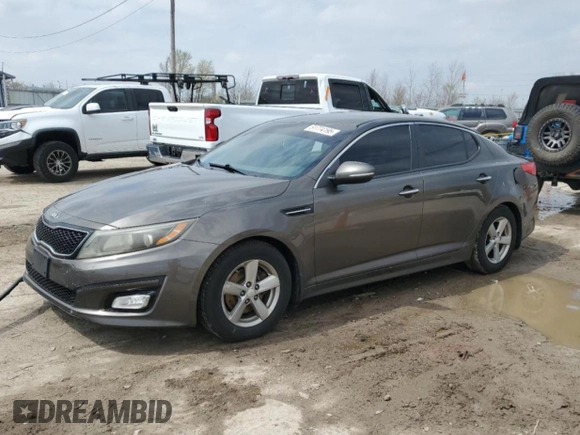 2015 Kia Optima LX with VIN 5XXGM4A74FG377802, listed as a Copart auction lot 51774195 with 176,105 mi miles and Salvage title. Bid and sale history available at DreamBid. Image 1.
