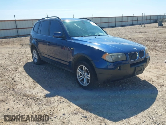 2004 BMW X3 3.0i with VIN WBXPA93494WA61936, listed as a IAAI auction lot 41831384 with 195,077 mi miles. Bid and sale history available at carsss.com. Image 1.