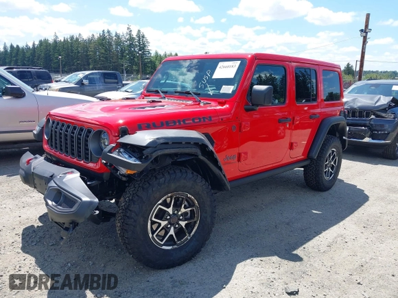 2025 Jeep Wrangler Rubicon with VIN 1C4PJXFN4SW573748, listed as a IAAI auction lot 42660183 with 763 mi miles and . Bid and sale history available at DreamBid. Image 2.