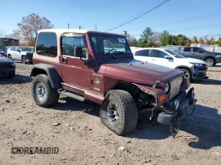 2002 Jeep Wrangler Sahara with VIN 1J4FA59S22P704603, listed as a Copart auction lot 77554334 with 99,758 mi miles and Salvage Title. Bid and sale history available at carsss.com. Image 4.