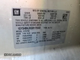 2016 Cadillac Escalade Luxury Collection z VIN 1GYS4BKJXGR175502, wystawiony jako Copart lot #50012785 z przebiegiem 204 862 mil mil oraz Szkody całkowita. Historia ofert i sprzedaży dostępna na DreamBid. Obrazek 13.