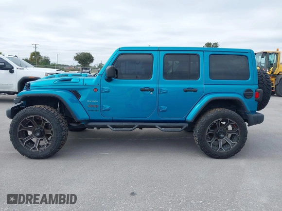 2020 Jeep Wrangler Unlimited Sahara with VIN 1C4HJXEN6LW231189, listed as a IAAI auction lot 41395059 with 59,399 mi miles. Bid and sale history available at carsss.com. Image 14.