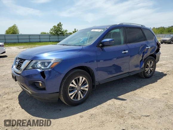 2019 Nissan Pathfinder S z VIN 5N1DR2MM9KC603901, wystawiony jako Copart lot #56871785 z przebiegiem 48 788 mil mil oraz Szkoda całkowita • Salvage title. Historia ofert i sprzedaży dostępna na DreamBid. Obrazek 1.