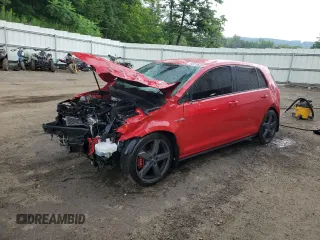 2017 Volkswagen Golf GTI S with VIN 3VW547AU9HM049353, listed as a Copart auction lot 62019454 with 0 mi miles and Salvage Title. Bid and sale history available at carsss.com. Image 1.
