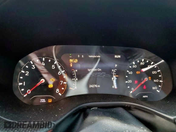 2022 Jeep Compass Trailhawk with VIN 3C4NJDDB8NT159574, listed as a Copart auction lot 58089285 with 24,276 mi miles and Salvage title. Bid and sale history available at DreamBid. Image 9.