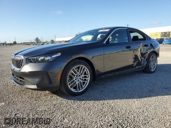 2025 BMW 5 Series 530i with VIN WBA43FJ04SCT73258, listed as a Copart auction lot 45519765 with 6,872 mi miles and Clean Title. Bid and sale history available at carsss.com. Image 1.