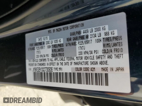 2016 Mazda CX-5 Sport with VIN JM3KE2BY0G0730906, listed as a Copart auction lot 51611865 with 207,166 mi miles and Salvage Title. Bid and sale history available at carsss.com. Image 13.