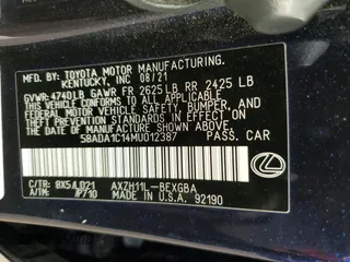 2021 Lexus ES with VIN 58ADA1C14MU012387, listed as a Copart auction lot 42800215 with 41,102 mi miles and Salvage Title. Bid and sale history available at carsss.com. Image 12.