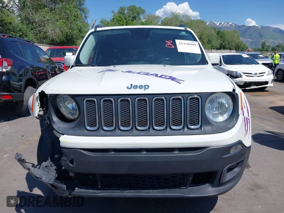 2017 Jeep Renegade Latitude with VIN ZACCJBBB8HPG52343, listed as a IAAI auction lot 42358909 with 101,348 mi miles and . Bid and sale history available at DreamBid. Image 12.