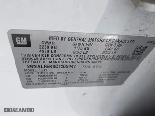 2012 Chevrolet Equinox LTZ with VIN 2GNALFEK0C1262447, listed as a IAAI auction lot 41643221 with 114,514 mi miles. Bid and sale history available at carsss.com. Image 9.