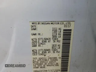 2017 Nissan Titan SV z VIN 1N6AA1E53HN537209, wystawiony jako Copart lot #82431934 z przebiegiem 119 148 mil mil oraz Szkoda całkowita • Salvage title. Historia ofert i sprzedaży dostępna na DreamBid. Obrazek 12.