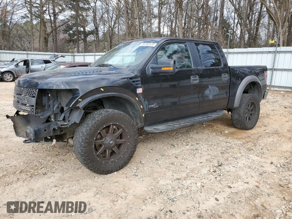 2014 Ford F-150 SVT Raptor with VIN 1FTFW1R64EFA49681, listed as a Copart auction lot 45182225 with 171,138 mi miles and Salvage Title. Bid and sale history available at carsss.com. Image 1.
