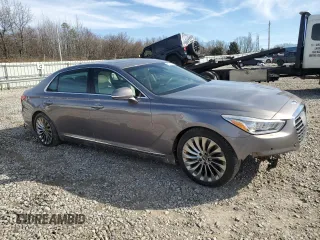 2018 Genesis G90 5.0L Ultimate with VIN KMHG54JH9JU037162, listed as a Copart auction lot 46157295 with 81,409 mi miles and Salvage Title. Bid and sale history available at carsss.com. Image 4.
