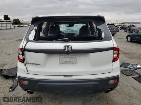 2021 Honda Passport EX-L with VIN 5FNYF7H51MB014345, listed as a Copart auction lot 71564754 with 46,944 mi miles and Salvage Title. Bid and sale history available at carsss.com. Image 6.