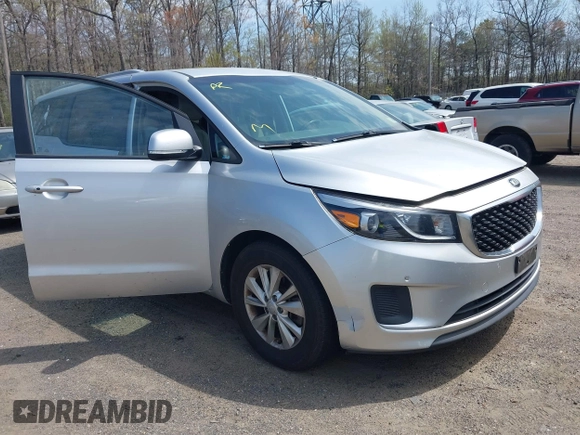 2017 Kia Sedona LX with VIN KNDMB5C17H6292641, listed as a IAAI auction lot 42010175 with 95,247 mi miles. Bid and sale history available at carsss.com. Image 1.