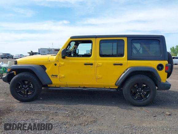 2021 Jeep Wrangler Unlimited Sport S with VIN 1C4HJXDN4MW744315, listed as a IAAI auction lot 42242941 with 35,344 mi miles and . Bid and sale history available at DreamBid. Image 14.