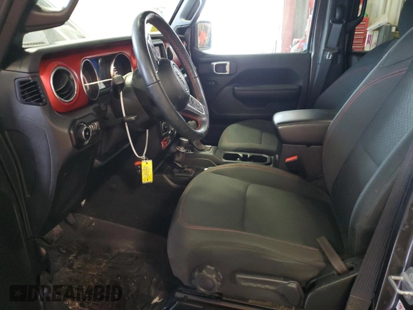 2021 Jeep Wrangler Unlimited Rubicon with VIN 1C4HJXFNXMW732523, listed as a Copart auction lot 40781314 with 23,535 mi miles and Salvage title. Bid and sale history available at DreamBid. Image 7.