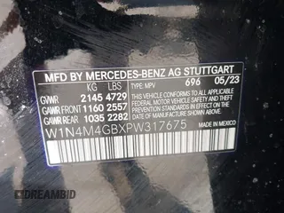 2023 Mercedes-Benz GLB 250 z VIN W1N4M4GBXPW317675, wystawiony jako IAAI lot #41878759 z przebiegiem 22 345 mil mil oraz . Historia ofert i sprzedaży dostępna na DreamBid. Obrazek 9.