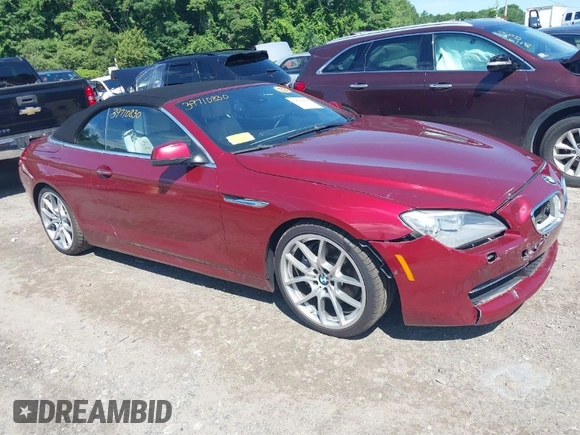 2012 BMW 6 Series 650i with VIN WBALZ3C5XCC397339, listed as a IAAI auction lot 39710830 with 59,467 mi miles. Bid and sale history available at carsss.com. Image 1.