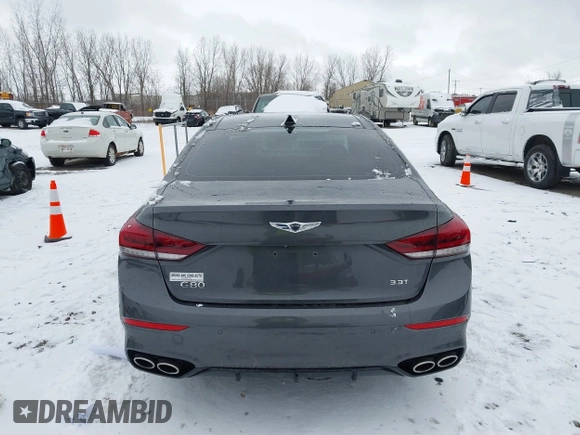 2019 Genesis G80 3.3T Sport with VIN KMHGN4JB5KU295935, listed as a IAAI auction lot 41481877 with 53,623 mi miles. Bid and sale history available at carsss.com. Image 17.