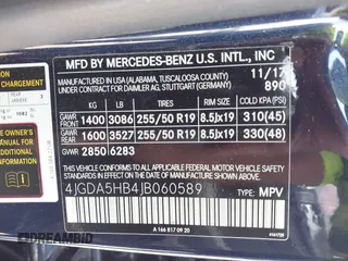 2018 Mercedes-Benz GLE 350 z VIN 4JGDA5HB4JB060589, wystawiony jako IAAI lot #42198278 z przebiegiem 58 527 mil mil oraz . Historia ofert i sprzedaży dostępna na DreamBid. Obrazek 9.