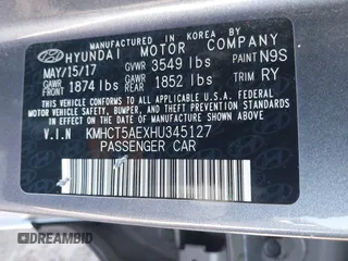 2017 Hyundai Accent SE with VIN KMHCT5AEXHU345127, listed as a IAAI auction lot 41601208 with 155,738 mi miles. Bid and sale history available at carsss.com. Image 9.