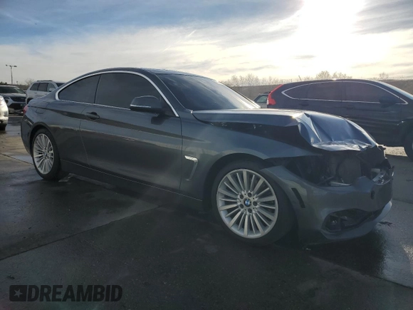 2014 BMW 4 Series 428i with VIN WBA3N7C56EF719334, listed as a Copart auction lot 49450185 with 108,964 mi miles and Salvage Title. Bid and sale history available at carsss.com. Image 4.
