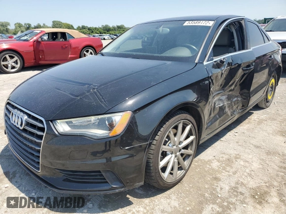 2015 Audi A3 1.8T Premium with VIN WAUACGFF9F1004046, listed as a Copart auction lot 53589172 with 97,696 mi miles. Bid and sale history available at carsss.com. Image 2.