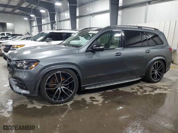 2021 Mercedes-Benz GLS with VIN 4JGFF8GE6MA434802, listed as a Copart auction lot 76000184 with 0 mi miles and Salvage Title. Bid and sale history available at carsss.com. Image 1.