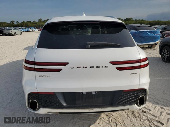 2022 Genesis GV70 2.5T with VIN KMUMADTB0NU051417, listed as a Copart auction lot 54915295 with 36,530 mi miles and Salvage Title. Bid and sale history available at DreamBid. Image 6.