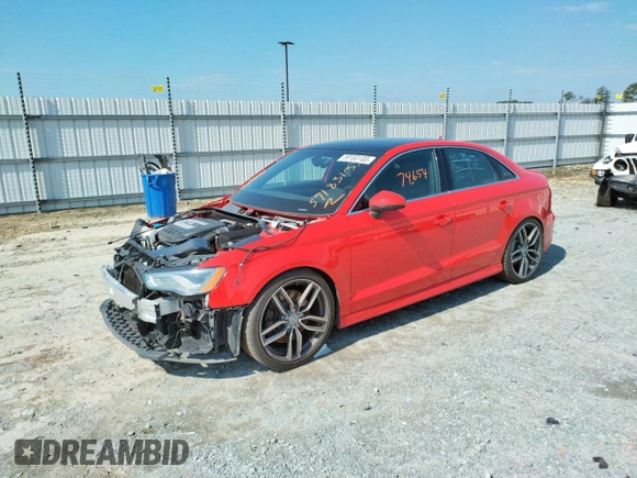 2015 Audi S3 2.0T Prestige with VIN WAUFFGFF2F1069074, listed as a Copart auction lot 59183133 with 74,654 mi miles. Bid and sale history available at carsss.com. Image 1.