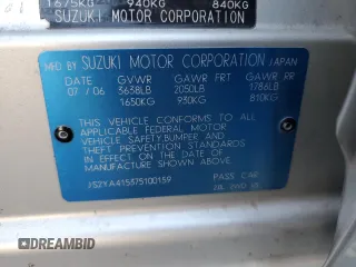 2007 Suzuki SX4 with VIN JS2YA415375100159, listed as a Copart auction lot 84743194 with Not Provided miles and Non Repairable. Bid and sale history available at DreamBid. Image 13.
