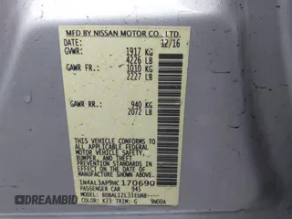 2017 Nissan Altima S z VIN 1N4AL3AP9HC170690, wystawiony jako IAAI lot #41491071 z przebiegiem 99 061 mil mil oraz . Historia ofert i sprzedaży dostępna na DreamBid. Obrazek 9.