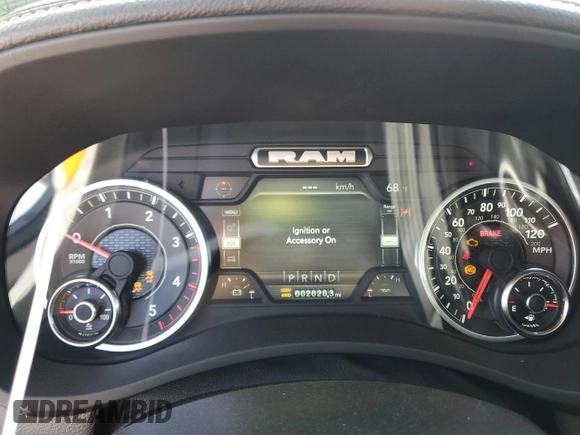 2024 Ram 2500 Laramie with VIN 3C6UR5FL1RG367253, listed as a Copart auction lot 52867525 with 2,020 mi miles and Salvage title. Bid and sale history available at DreamBid. Image 9.