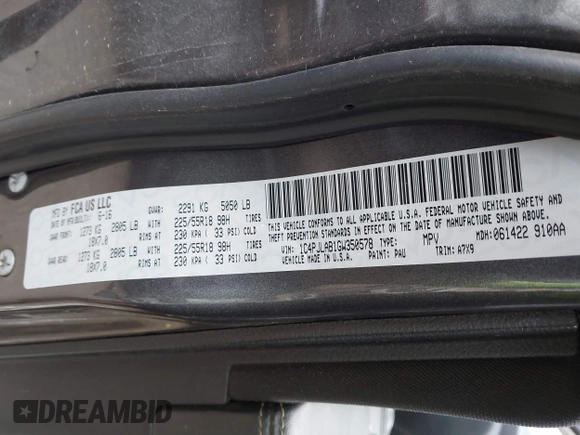 2016 Jeep Cherokee Sport with VIN 1C4PJLAB1GW350578, listed as a IAAI auction lot 41692380 with Not Provided miles and . Bid and sale history available at DreamBid. Image 9.