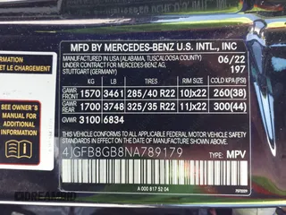 2022 Mercedes-Benz GLE 580 with VIN 4JGFB8GB8NA789179, listed as a IAAI auction lot 42309048 with 33,078 mi miles and . Bid and sale history available at DreamBid. Image 9.