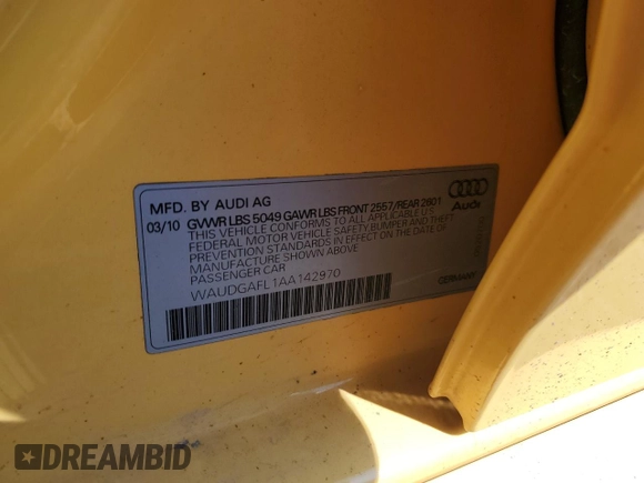 2010 Audi S4 Premium Plus with VIN WAUDGAFL1AA142970, listed as a Copart auction lot 67549334 with 132,621 mi miles and Clean Title. Bid and sale history available at carsss.com. Image 14.