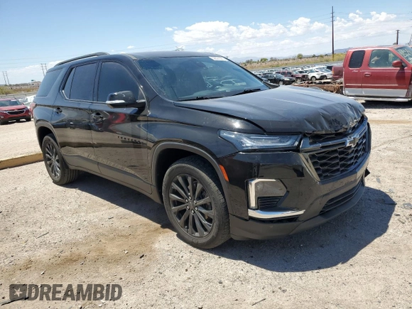 2022 Chevrolet Traverse RS with VIN 1GNERJKW2NJ154401, listed as a Copart auction lot 56026325 with 91,264 mi miles and Salvage title. Bid and sale history available at DreamBid. Image 4.
