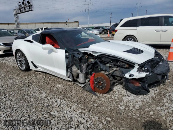 2016 Chevrolet Corvette Z06 3LZ with VIN 1G1YU2D67G5605043, listed as a Copart auction lot 46033445 with 0 mi miles and Salvage Title. Bid and sale history available at carsss.com. Image 4.