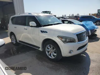 2013 Infiniti QX56 with VIN JN8AZ2NE9D9061038, listed as a Copart auction lot 53509685 with 159,886 mi miles and Salvage Title. Bid and sale history available at carsss.com. Image 4.