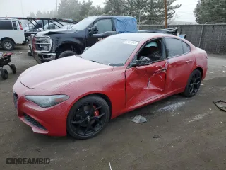 2020 Alfa Romeo Giulia Ti Sport with VIN ZARFANBN3L7632912, listed as a Copart auction lot 41491845 with 0 mi miles and Salvage Title. Bid and sale history available at carsss.com. Image 1.